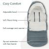 imageUPPAbaby CozyGanoosh Footmuff  Easily Attaches to UPPAbaby Strollers  RumbleSeat  UltraPlush WeatherProof  Winter Stroller Cover  Callum Stone BlueCallum