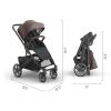 imageUPPAbaby Cruz V3 Stroller  from Birth  Car Seat Compatible  FullSize Reversible Seat  Infant Insert Bug and Rain Shields Included  Greyson Charcoal MlangeCarbon FrameSaddle LeatherOwen Mocha Mlange