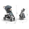 imageUPPAbaby Cruz V3 Stroller  from Birth  Car Seat Compatible  FullSize Reversible Seat  Infant Insert Bug and Rain Shields Included  Greyson Charcoal MlangeCarbon FrameSaddle LeatherCallum Stone Blue
