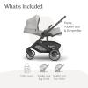 imageUPPAbaby Cruz V3 Stroller  from Birth  Car Seat Compatible  FullSize Reversible Seat  Infant Insert Bug and Rain Shields Included  Greyson Charcoal MlangeCarbon FrameSaddle LeatherSavannah Pearl Gray Jacquard