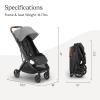 imageUPPAbaby Minu V3 Travel Stroller  Lightweight  Compact Design  OneHand Fold  Unfold  from Birth  Overhead Compatible  Jake CharcoalCarbon FrameBlack LeatherGreyson