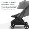 imageUPPAbaby Minu V3 Travel Stroller  Lightweight  Compact Design  OneHand Fold  Unfold  from Birth  Overhead Compatible  Jake CharcoalCarbon FrameBlack LeatherGreyson