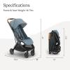 imageUPPAbaby Minu V3 Travel Stroller  Lightweight  Compact Design  OneHand Fold  Unfold  from Birth  Overhead Compatible  Jake CharcoalCarbon FrameBlack LeatherDillan