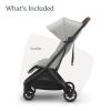 imageUPPAbaby Minu V3 Travel Stroller  Lightweight  Compact Design  OneHand Fold  Unfold  from Birth  Overhead Compatible  Jake CharcoalCarbon FrameBlack LeatherSavannah