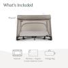 imageUPPAbaby Remi Playard  Deluxe 3in1 Portable Playard Bedside Bassinet  Travel Crib Mesh Bassinet Mattress Organic Cotton Mattress Cover  Storage Bag Included  Jake CharcoalWells Dark Taupe Mlange