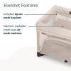 imageUPPAbaby Remi Playard  Deluxe 3in1 Portable Playard Bedside Bassinet  Travel Crib Mesh Bassinet Mattress Organic Cotton Mattress Cover  Storage Bag Included  Jake CharcoalCharlie Sand Mlange