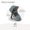 imageUPPAbaby RumbleSeat V3 Second Lower Seat  Compatible with Vista V2 and Vista V3  AllWeather Seat  Magnetic Buckle  Adapters Included  Jake CharcoalCarbon FrameBlack LeatherCallum Stone BlueSilver FrameSand Leather