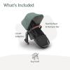 imageUPPAbaby RumbleSeat V3 Second Lower Seat  Compatible with Vista V2 and Vista V3  AllWeather Seat  Magnetic Buckle  Adapters Included  Jake CharcoalCarbon FrameBlack LeatherGwen Green MlangeCarbon FrameSaddle Leather