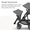 imageUPPAbaby RumbleSeat V3 Second Lower Seat  Compatible with Vista V2 and Vista V3  AllWeather Seat  Magnetic Buckle  Adapters Included  Jake CharcoalCarbon FrameBlack LeatherEvelyn Meadow GreenGraphite FrameChestnut Leather