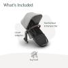 imageUPPAbaby RumbleSeat V3 Second Lower Seat  Compatible with Vista V2 and Vista V3  AllWeather Seat  Magnetic Buckle  Adapters Included  Jake CharcoalCarbon FrameBlack LeatherSavannah Pearl Gray JacquardCarbon FrameChestnut Leather