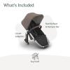 imageUPPAbaby RumbleSeat V3 Second Lower Seat  Compatible with Vista V2 and Vista V3  AllWeather Seat  Magnetic Buckle  Adapters Included  Jake CharcoalCarbon FrameBlack LeatherTheo Dark TaupeSilver FrameChestnut Leather
