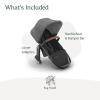 imageUPPAbaby RumbleSeat V3 Second Lower Seat  Compatible with Vista V2 and Vista V3  AllWeather Seat  Magnetic Buckle  Adapters Included  Jake CharcoalCarbon FrameBlack LeatherGreyson Charcoal MlangeCarbon FrameSaddle Leather