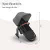 imageUPPAbaby RumbleSeat V3 Second Lower Seat  Compatible with Vista V2 and Vista V3  AllWeather Seat  Magnetic Buckle  Adapters Included  Jake CharcoalCarbon FrameBlack LeatherGreyson Charcoal MlangeCarbon FrameSaddle Leather