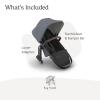 imageUPPAbaby RumbleSeat V3 Second Lower Seat  Compatible with Vista V2 and Vista V3  AllWeather Seat  Magnetic Buckle  Adapters Included  Jake CharcoalCarbon FrameBlack LeatherJulian Dusty Blue MelangeCarbon FrameChestnut Leather