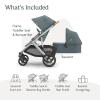 imageUPPAbaby Vista V3 Stroller  Bassinet V3  Convertible SingletoDouble Stroller System Bassinet Toddler Seat Bug Shield Rain Shield Included Callum Stone BlueSilver FrameSand LeatherCallum Stone BlueSilver FrameSand Leather