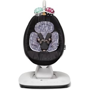 image4moms MamaRoo MultiMotion Baby Swing in Classic Black with Plush Infant Insert Dark GreyDark Grey