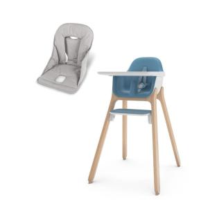 imageUPPAbaby Ciro High Chair  Cushion Accessory Bundle Sleek EasytoClean Design PerfectFit Tray to Bring Baby to Table Plush Cushion for Added Comfort Machine Washable Fabric  Caleb Steel Blue