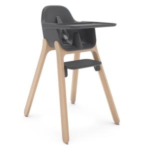 imageUPPAbaby Ciro High ChairSleek EasytoClean DesignPerfectFit Tray to Bring Baby to TablePatentPending HarnessDualPosition 180Degree Rotating FootrestCaleb Steel BlueRubberwoodJake