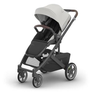 imageUPPAbaby Cruz V3 Stroller  from Birth  Car Seat Compatible  FullSize Reversible Seat  Infant Insert Bug and Rain Shields Included  Greyson Charcoal MlangeCarbon FrameSaddle LeatherSavannah Pearl Gray Jacquard