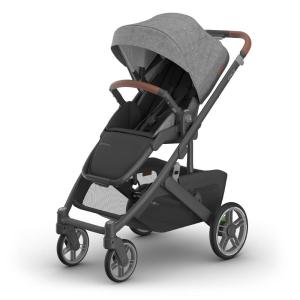 imageUPPAbaby Cruz V3 Stroller  from Birth  Car Seat Compatible  FullSize Reversible Seat  Infant Insert Bug and Rain Shields Included  Greyson Charcoal MlangeCarbon FrameSaddle LeatherGreyson Charcoal Mlange