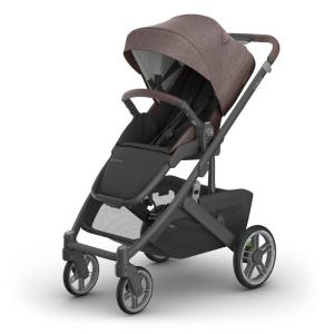 imageUPPAbaby Cruz V3 Stroller  from Birth  Car Seat Compatible  FullSize Reversible Seat  Infant Insert Bug and Rain Shields Included  Greyson Charcoal MlangeCarbon FrameSaddle LeatherOwen Mocha Mlange
