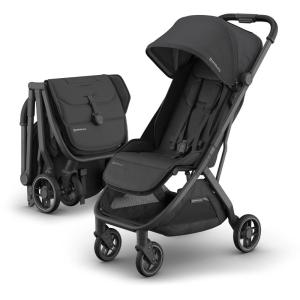 imageUPPAbaby Minu V3 Travel Stroller  Lightweight  Compact Design  OneHand Fold  Unfold  from Birth  Overhead Compatible  Jake CharcoalCarbon FrameBlack LeatherJake