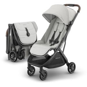 imageUPPAbaby Minu V3 Travel Stroller  Lightweight  Compact Design  OneHand Fold  Unfold  from Birth  Overhead Compatible  Jake CharcoalCarbon FrameBlack LeatherSavannah
