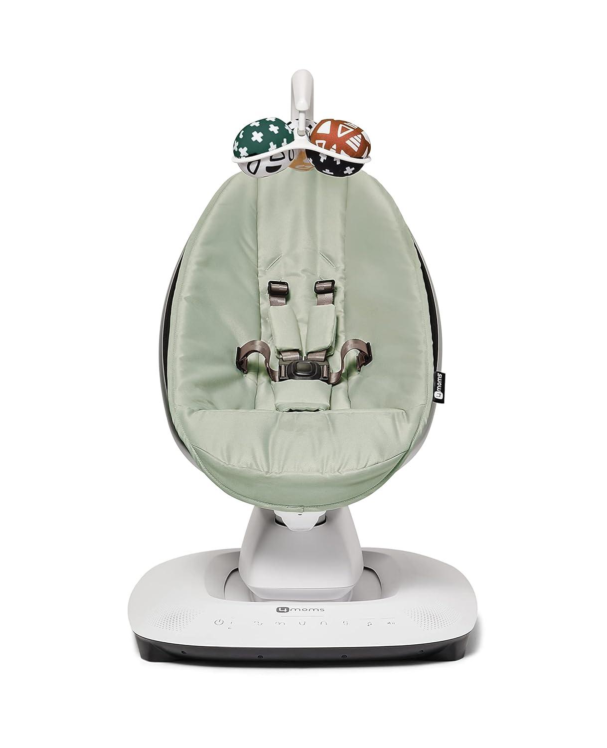 image4moms MamaRoo MultiMotion Baby Swing in Sage with Mesh Infant Insert YellowBaby Swing  Infant Insert