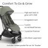 imageUPPAbaby Minu V3 Travel Stroller  Lightweight  Compact Design  OneHand Fold  Unfold  from Birth  Overhead Compatible  Evelyn Meadow GreenCarbon FrameChestnut LeatherEvelyn Meadow GreenGraphite FrameChestnut Leather