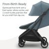 imageUPPAbaby Minu V3 Travel Stroller  Lightweight  Compact Design  OneHand Fold  Unfold  from Birth  Overhead Compatible  Evelyn Meadow GreenCarbon FrameChestnut LeatherDillan Stone BlueCarbon FrameSand Leather