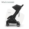 imageUPPAbaby Minu V3 Travel Stroller  Lightweight  Compact Design  OneHand Fold  Unfold  from Birth  Overhead Compatible  Evelyn Meadow GreenCarbon FrameChestnut LeatherJake CharcoalCarbon FrameBlack Leather