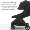 imageUPPAbaby Minu V3 Travel Stroller  Lightweight  Compact Design  OneHand Fold  Unfold  from Birth  Overhead Compatible  Evelyn Meadow GreenCarbon FrameChestnut LeatherJake CharcoalCarbon FrameBlack Leather
