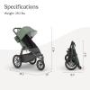 imageUPPAbaby Ridge V2 Jogging Stroller  AllTerrain Performance Suspension  NeverFlat Tires Built for Walking Running  Trails  Water Bottle Holder Included  James Black Carbon FrameGwen Green Mlange Carbon Frame