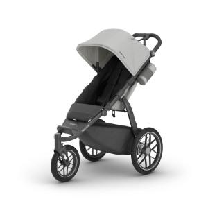 imageUPPAbaby Ridge V2 Jogging Stroller  AllTerrain Performance Suspension  NeverFlat Tires Built for Walking Running  Trails  Water Bottle Holder Included  James Black Carbon FrameSavannah Pearl Grey