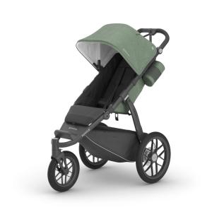 imageUPPAbaby Ridge V2 Jogging Stroller  AllTerrain Performance Suspension  NeverFlat Tires Built for Walking Running  Trails  Water Bottle Holder Included  James Black Carbon FrameGwen Green Mlange Carbon Frame