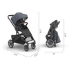 image:imageUPPAbaby Cruz V3 Stroller  from Birth  Car Seat Compatible  FullSize Reversible Seat  Infant Insert Bug and Rain Shields Included  James BlackCarbon FrameBlack LeatherJulian Dusty Blue Mlange