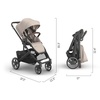 image:imageUPPAbaby Cruz V3 Stroller  from Birth  Car Seat Compatible  FullSize Reversible Seat  Infant Insert Bug and Rain Shields Included  James BlackCarbon FrameBlack LeatherAda Sandstone Mlange