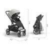 image:imageUPPAbaby Cruz V3 Stroller  from Birth  Car Seat Compatible  FullSize Reversible Seat  Infant Insert Bug and Rain Shields Included  James BlackCarbon FrameBlack LeatherSavannah Pearl Gray Jacquard