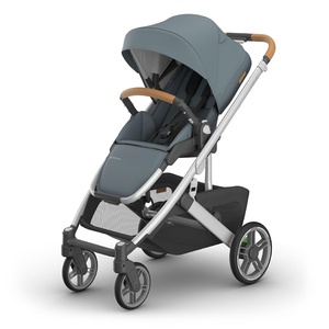 image:imageUPPAbaby Cruz V3 Stroller  from Birth  Car Seat Compatible  FullSize Reversible Seat  Infant Insert Bug and Rain Shields Included  James BlackCarbon FrameBlack LeatherCallum Stone Blue