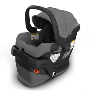 image:imageUPPAbaby Mesa V3 Infant Car Seat  Easy Installation  SmartSecure Technology  Attaches to Stroller  Base  Infant Insert Included  Ada SandstoneGreyson Charcoal Mlange